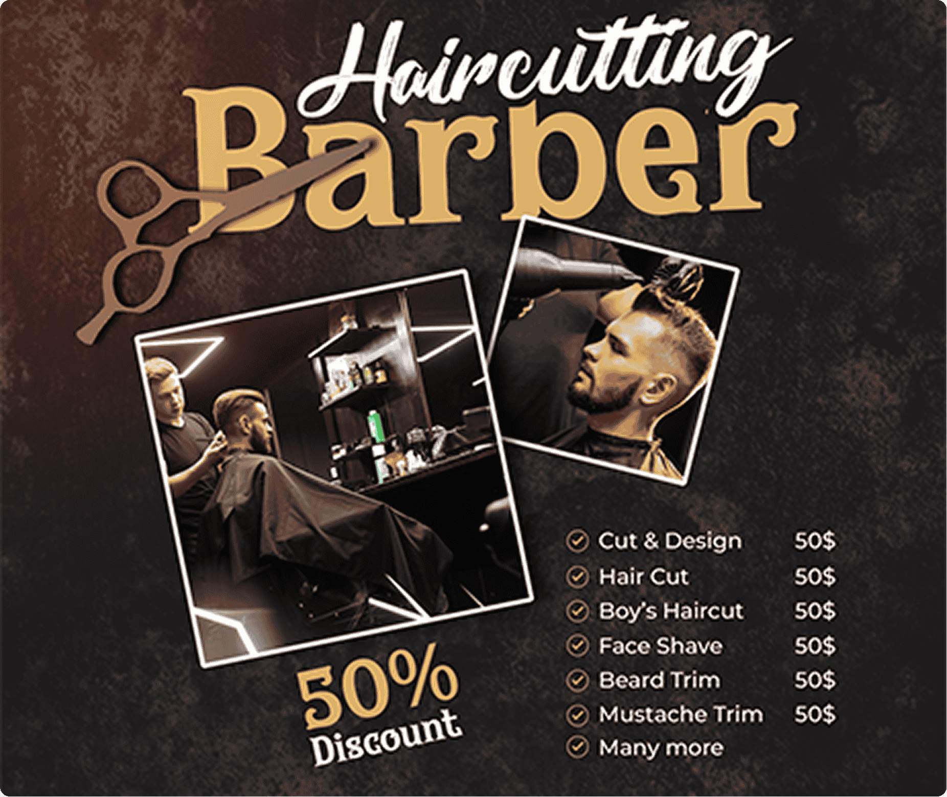 Flat 50% Off on Haircut & Styling (Men & Women)
